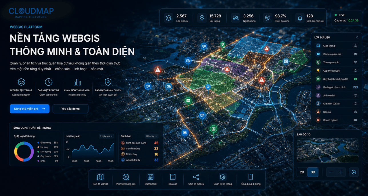 WebGIS – hạ tầng số tập trung hóa dữ liệu không gian, truy cập qua trình duyệt, phân quyền linh hoạt